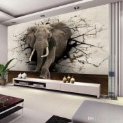 Custom 3D Elephant Wall Mural Personalized Giant Photo Wallpaper Interior decora...
