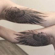 Freshly done, black and gray pair tattoo. Artist Janis Svars #pairtattoo #tattoo...
