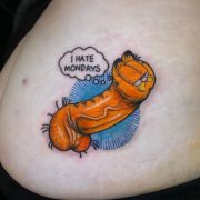 Kicked off the weekend with this Garfield Daddy tattoo