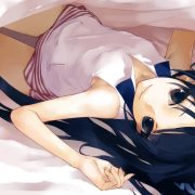 Anime girl sleep in bed